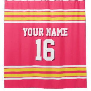 Wassermelone Rosa Gelbe Streifen Sport Jersey Duschvorhang