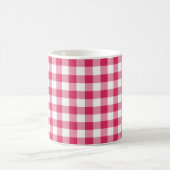 Wassermelone-rosa Gingham überprüftes Muster Kaffeetasse (Mittel)