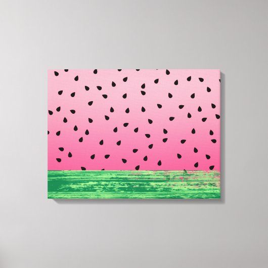 Wassermelone Rosa Grün Leinwanddruck (Vorderseite)