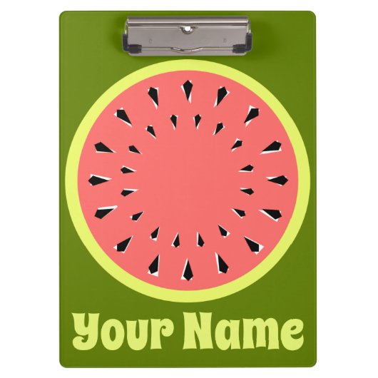 Wassermelone Rosa Name Klemmbrett (Vorderseite)