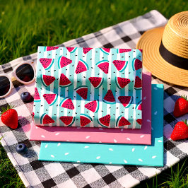Wassermelone, rosa und blau, Set 3 Geschenkpapier Set