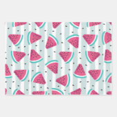 Wassermelone, rosa und blau, Set 3 Geschenkpapier Set (Vorderseite)