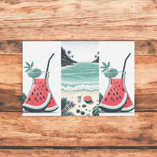 Wassermelone Rot & Grüne Früchte Sommer Picnic Seidenpapier