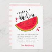 Wassermelone Rot und Rosa Babydusche Dankeskarte (Vorne/Hinten)
