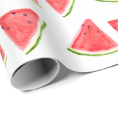 Wassermelone Rote Frucht Aquarellfarbe Muster Geschenkpapier (Rolleneckpunkt)