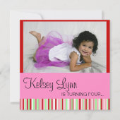 Wassermelone-rote rosa Einladung (Vorderseite)