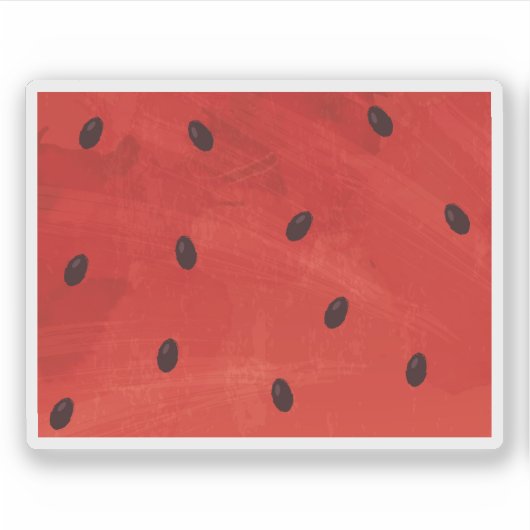 Wassermelone rote Samen Aquarellfarbe Textur Aufkleber (Vorderseite)