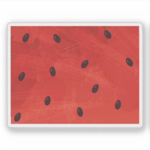 Wassermelone rote Samen Wasserfarbe Maltextur Aufkleber