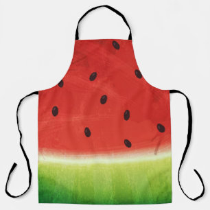Wassermelone rote Samen Wasserfarbe Maltextur Schürze