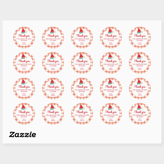 Wassermelone Round Stickers (Blatt)