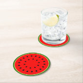 Wassermelone Runder Pappuntersetzer (Vor Ort)