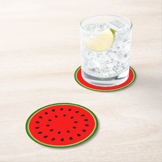Wassermelone Runder Pappuntersetzer (Vor Ort)