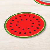 Wassermelone Runder Pappuntersetzer (Angewinkelt)