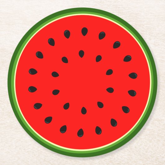 Wassermelone Runder Pappuntersetzer (Vorderseite)