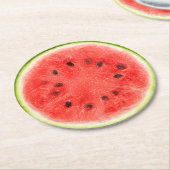Wassermelone Runder Pappuntersetzer (Angewinkelt)