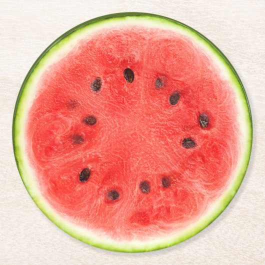 Wassermelone Runder Pappuntersetzer (Vorderseite)