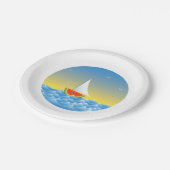 Wassermelone Sailboat Pappteller (Schrägansicht)