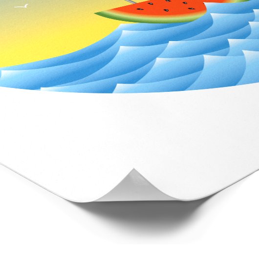 Wassermelone Sailboat Poster (Ecke)