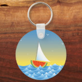 Wassermelone Sailboat Schlüsselanhänger (Vorderseite)