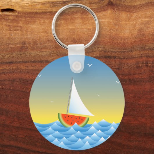 Wassermelone Sailboat Schlüsselanhänger (Vorderseite)