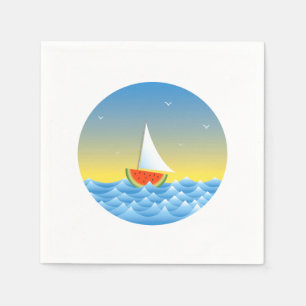 Wassermelone Sailboat Serviette