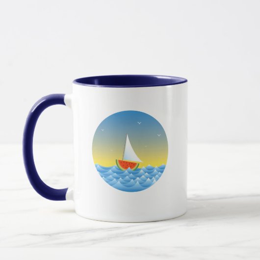 Wassermelone Sailboat Tasse (Links)
