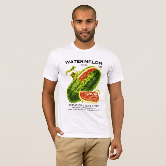 Wassermelone-Samen-Paket-Aufkleber T-Shirt (Vorne ganz)