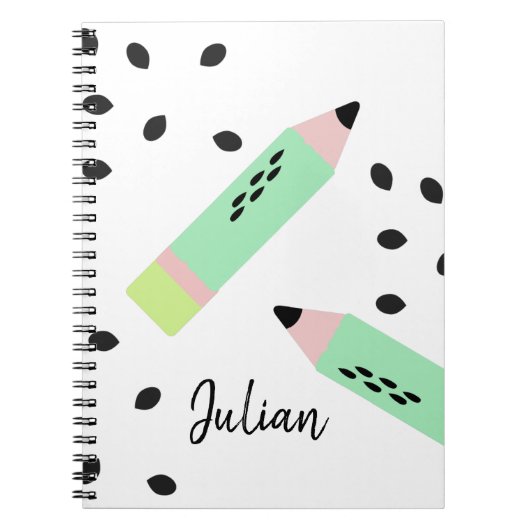 Wassermelone Samen zurück zur Schule Kinder Name Notizblock (Vorderseite)