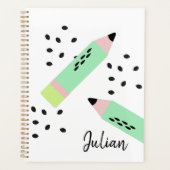 Wassermelone Samen zurück zur Schule Kinder Name Planer (Vorderseite)