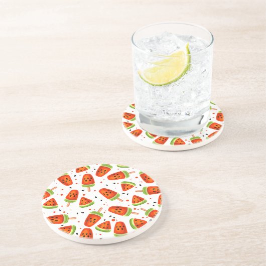 Wassermelone Sandstein Untersetzer (Seite)