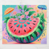 Wassermelone Schaumweinetikett (Einzelnes Label)