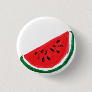 Wassermelone-Scheibe-Knopf Button