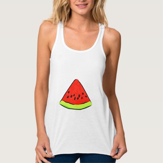 Wassermelone-Scheibe-Kunst, die Wassermelone-rotes Tank Top (Vorderseite)