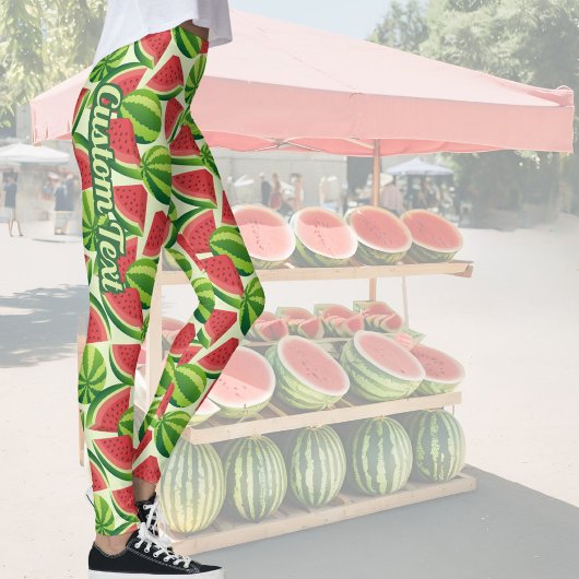 Wassermelone-Scheibe ohne nahtlosen Hintergrund Leggings