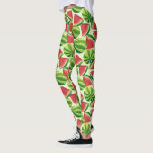 Wassermelone-Scheibe ohne nahtlosen Hintergrund Leggings (Links)