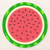 Wassermelone-Scheibe-Sommer-Frucht mit Rinde Runder Pappuntersetzer (Vorderseite)
