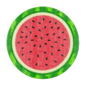 Wassermelone-Scheibe-Sommer-Frucht mit Rinde Schneidebrett (Vorderseite)