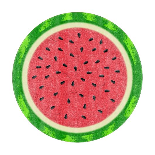 Wassermelone-Scheibe-Sommer-Frucht mit Rinde Schneidebrett (Vorderseite)