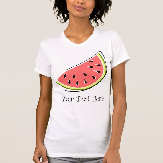 Wassermelone-Scheibe-"Text" Damen-T - Shirt (Vorderseite)