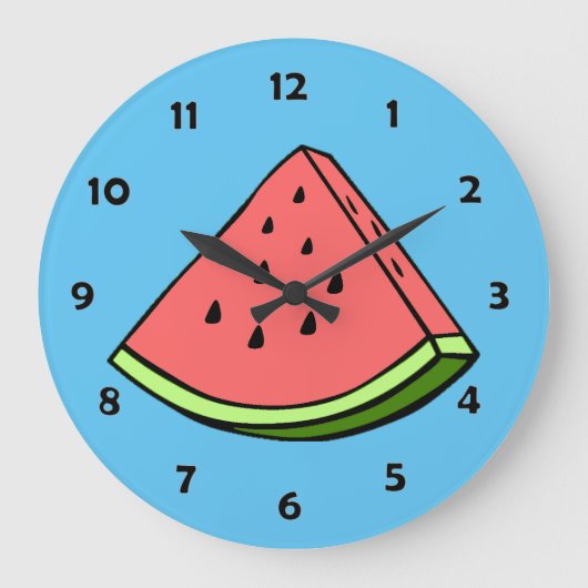 Wassermelone-Scheibe-Uhr Große Wanduhr (Vorderseite)