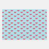 Wassermelone Scheiben auf Aquamarinem Muster Geschenkpapier Set (Vorderseite 3)