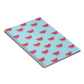 Wassermelone-Scheiben auf aquamarinem Muster Notizblock (Rechte Seite)