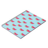 Wassermelone-Scheiben auf aquamarinem Muster Notizblock (Linke Seite)