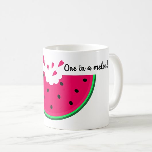 Wassermelone Scheiben. Einer in einer Melone! Dein Kaffeetasse (VorderseiteRechts)