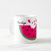 Wassermelone Scheiben. Einer in einer Melone! Dein Kaffeetasse (Vorderseite Links)