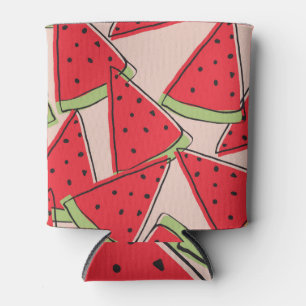 Wassermelone Scheiben Rosa Hintergrund Muster Dosenkühler