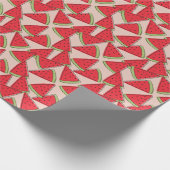 Wassermelone Scheiben Rosa Hintergrund Muster Geschenkpapier (Ecke)