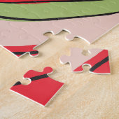 Wassermelone Scheiben Rosa Hintergrund Muster Puzzle (Seite)