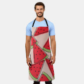 Wassermelone Scheiben Rosa Hintergrund Muster Schürze (Getragen)