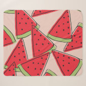 Wassermelone Scheiben Rosa Hintergrund Muster Sherpadecke (Vorderseite (Horizontal))